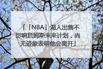 「NBA」湖人出售不影响詹姆斯未来计划，尚无迹象表明他会离开