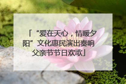 “爱在天心，情暖夕阳”文化惠民演出奏响父亲节节日欢歌