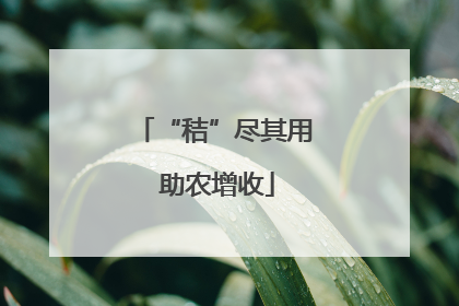 “秸”尽其用 助农增收