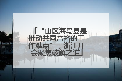 “山区海岛县是推动共同富裕的工作难点”，浙江开会聚焦破解之道