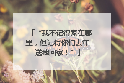 “我不记得家在哪里，但记得你们去年送我回家！”