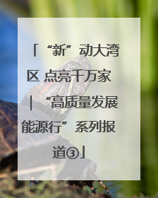 “新”动大湾区 点亮千万家｜“高质量发展能源行”系列报道③