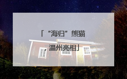 “海归”熊猫，温州亮相