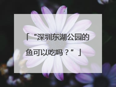 “深圳东湖公园的鱼可以吃吗？”