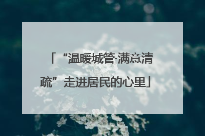 “温暖城管·满意清疏”走进居民的心里