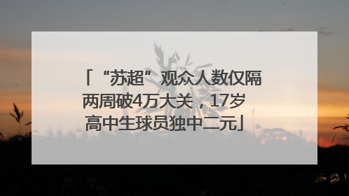 “苏超”观众人数仅隔两周破4万大关，17岁高中生球员独中二元