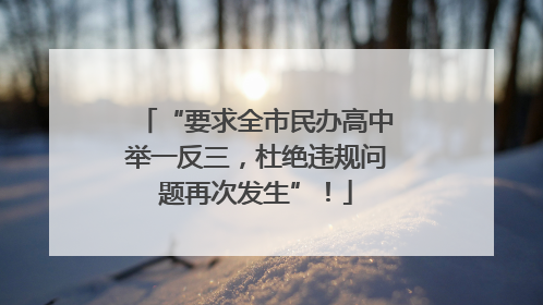 “要求全市民办高中举一反三，杜绝违规问题再次发生”！