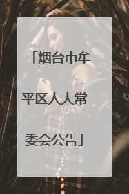 烟台市牟平区人大常委会公告