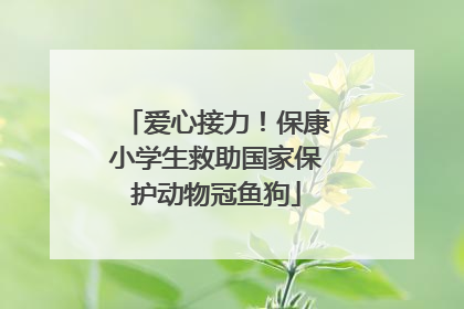 爱心接力！保康小学生救助国家保护动物冠鱼狗