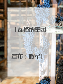瓦格纳集团宣布：撤军
