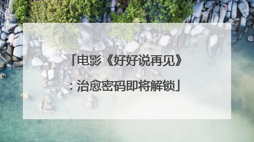 电影《好好说再见》：治愈密码即将解锁