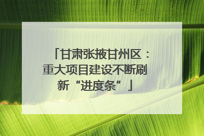 甘肃张掖甘州区：重大项目建设不断刷新“进度条”