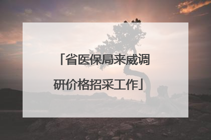 省医保局来威调研价格招采工作