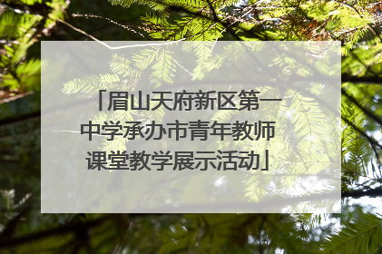 眉山天府新区第一中学承办市青年教师课堂教学展示活动