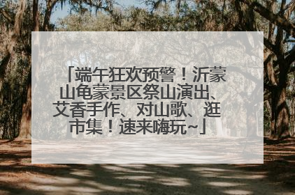 端午狂欢预警！沂蒙山龟蒙景区祭山演出、艾香手作、对山歌、逛市集！速来嗨玩~