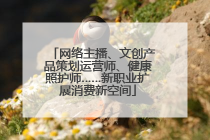 网络主播、文创产品策划运营师、健康照护师……新职业扩展消费新空间