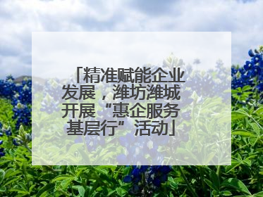 精准赋能企业发展，潍坊潍城开展“惠企服务基层行”活动