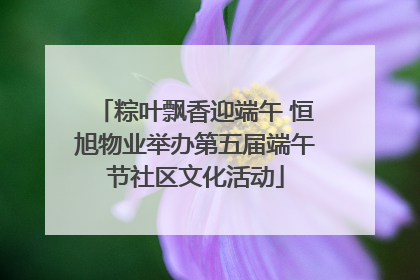 粽叶飘香迎端午 恒旭物业举办第五届端午节社区文化活动