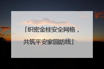 织密金桂安全网格，共筑平安家园防线