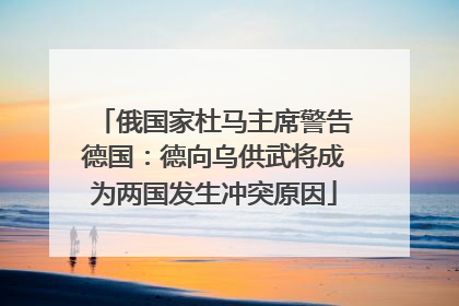 俄国家杜马主席警告德国：德向乌供武将成为两国发生冲突原因