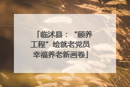 临沭县：“颐养工程”绘就老党员幸福养老新画卷
