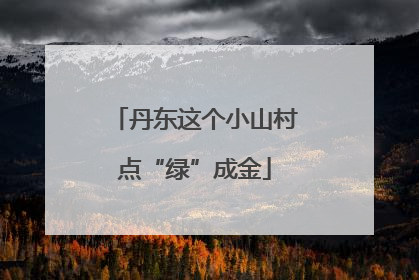 丹东这个小山村点“绿”成金