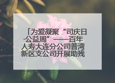 为爱凝聚“司庆日·公益周”——百年人寿大连分公司普湾新区支公司开展助残公益活动
