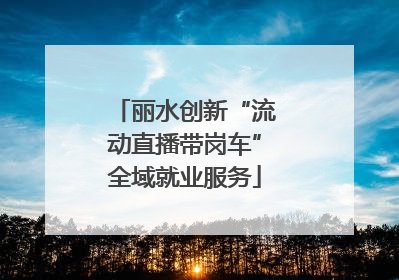 丽水创新“流动直播带岗车”全域就业服务