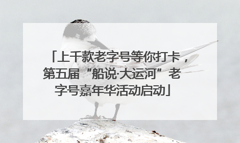上千款老字号等你打卡，第五届“船说·大运河”老字号嘉年华活动启动
