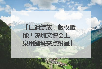 世遗绽放，版权赋能！深圳文博会上 泉州鲤城亮点纷呈