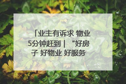 业主有诉求 物业5分钟赶到｜“好房子 好物业 好服务”系列报道④