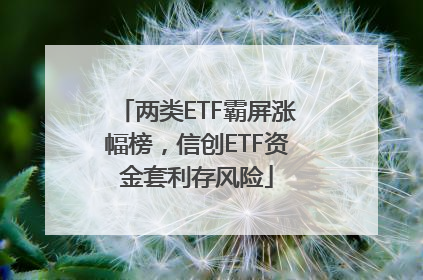两类ETF霸屏涨幅榜，信创ETF资金套利存风险