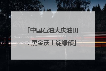 中国石油大庆油田：黑金沃土绽绿颜