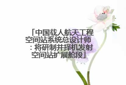 中国载人航天工程空间站系统总设计师：将研制并择机发射空间站扩展舱段