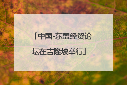 中国-东盟经贸论坛在吉隆坡举行