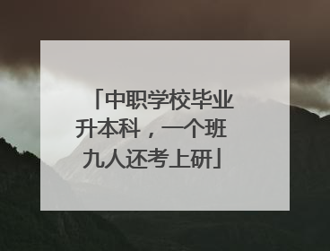 中职学校毕业升本科，一个班九人还考上研