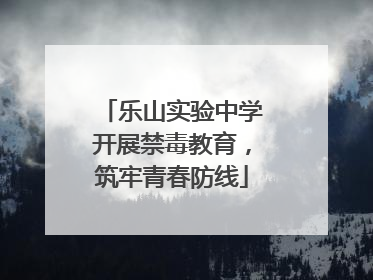 乐山实验中学开展禁毒教育，筑牢青春防线