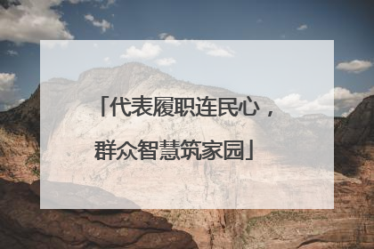 代表履职连民心，群众智慧筑家园