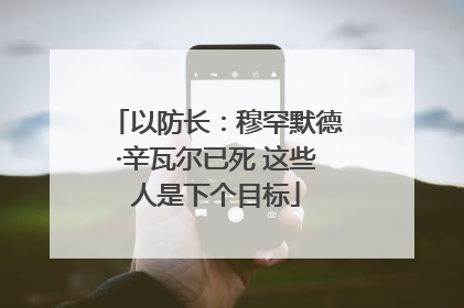 以防长：穆罕默德·辛瓦尔已死 这些人是下个目标