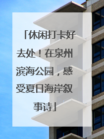 休闲打卡好去处！在泉州滨海公园，感受夏日海岸叙事诗