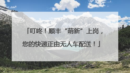 叮咚！顺丰“萌新”上岗，您的快递正由无人车配送！