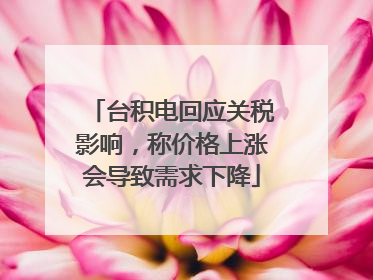 台积电回应关税影响，称价格上涨会导致需求下降