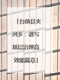 台前县夹河乡：谱写基层治理高效能篇章