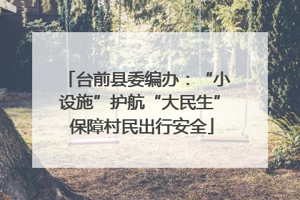 台前县委编办：“小设施”护航“大民生” 保障村民出行安全