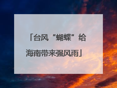 台风“蝴蝶”给海南带来强风雨