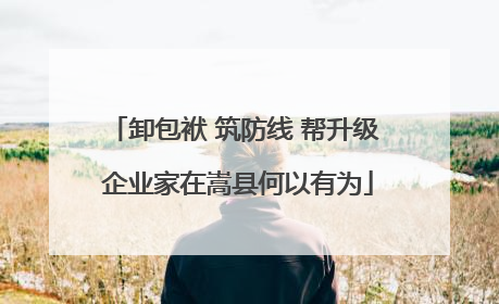 卸包袱 筑防线 帮升级 企业家在嵩县何以有为