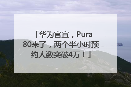 华为官宣，Pura 80来了，两个半小时预约人数突破4万！