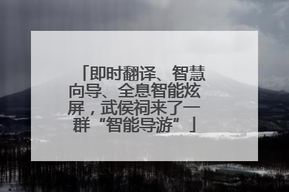 即时翻译、智慧向导、全息智能炫屏，武侯祠来了一群“智能导游”