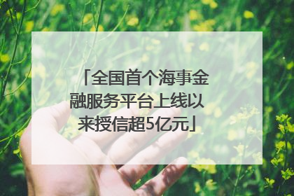 全国首个海事金融服务平台上线以来授信超5亿元