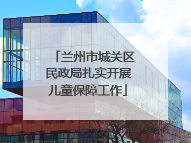 兰州市城关区民政局扎实开展儿童保障工作